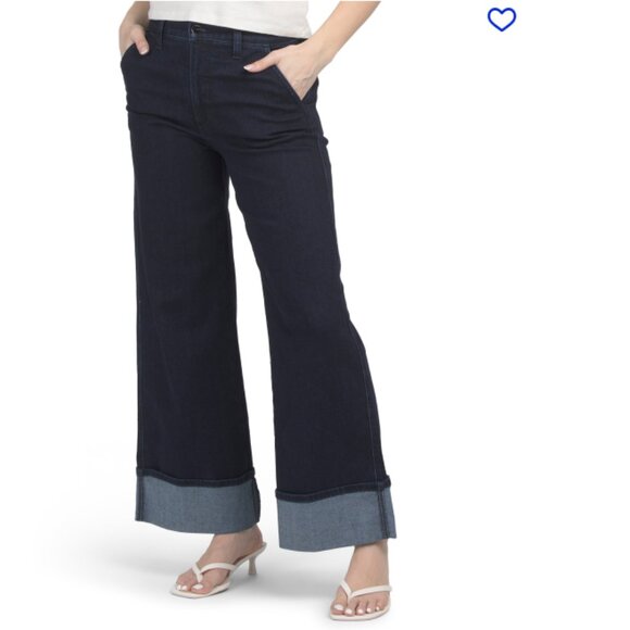 NEW JOE'S The Trixie Denim Trousers With Wide Cuffs Dark Blue for women 725  4m0 - Picture 6 of 8